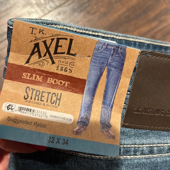 Men’s Axel jeans size 34/32 light color, slim boot new with tag jeans nwtss - Picture 7 of 8